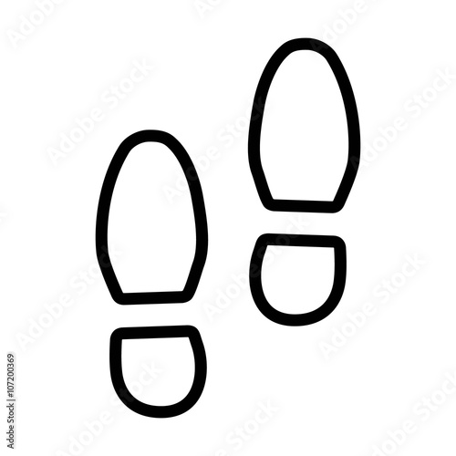 Footsteps / foot steps line art icon for fitness apps and websites