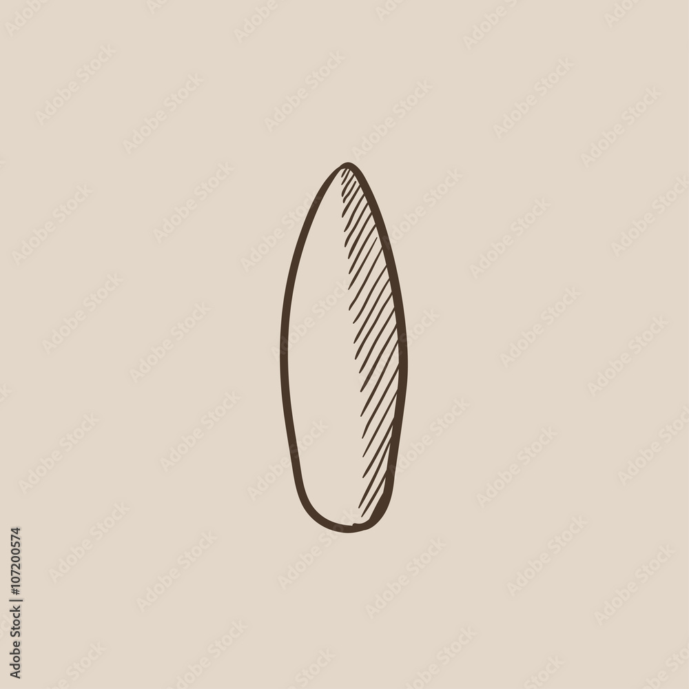 Surfboard sketch icon.