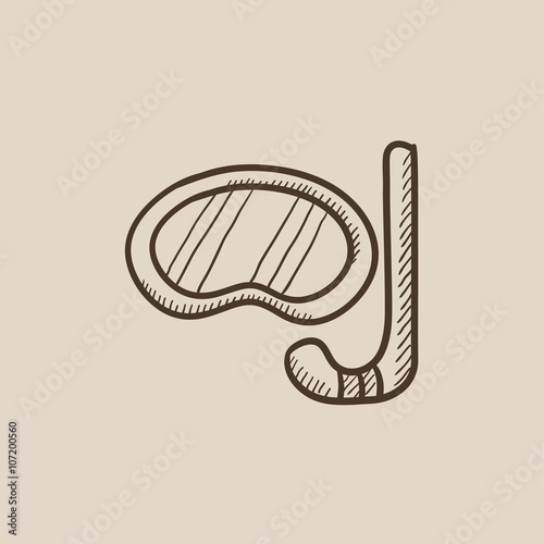 Mask and snorkel sketch icon.