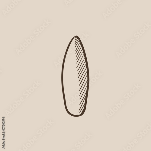 Surfboard sketch icon.