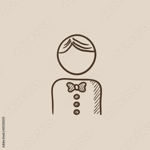 Waiter sketch icon.