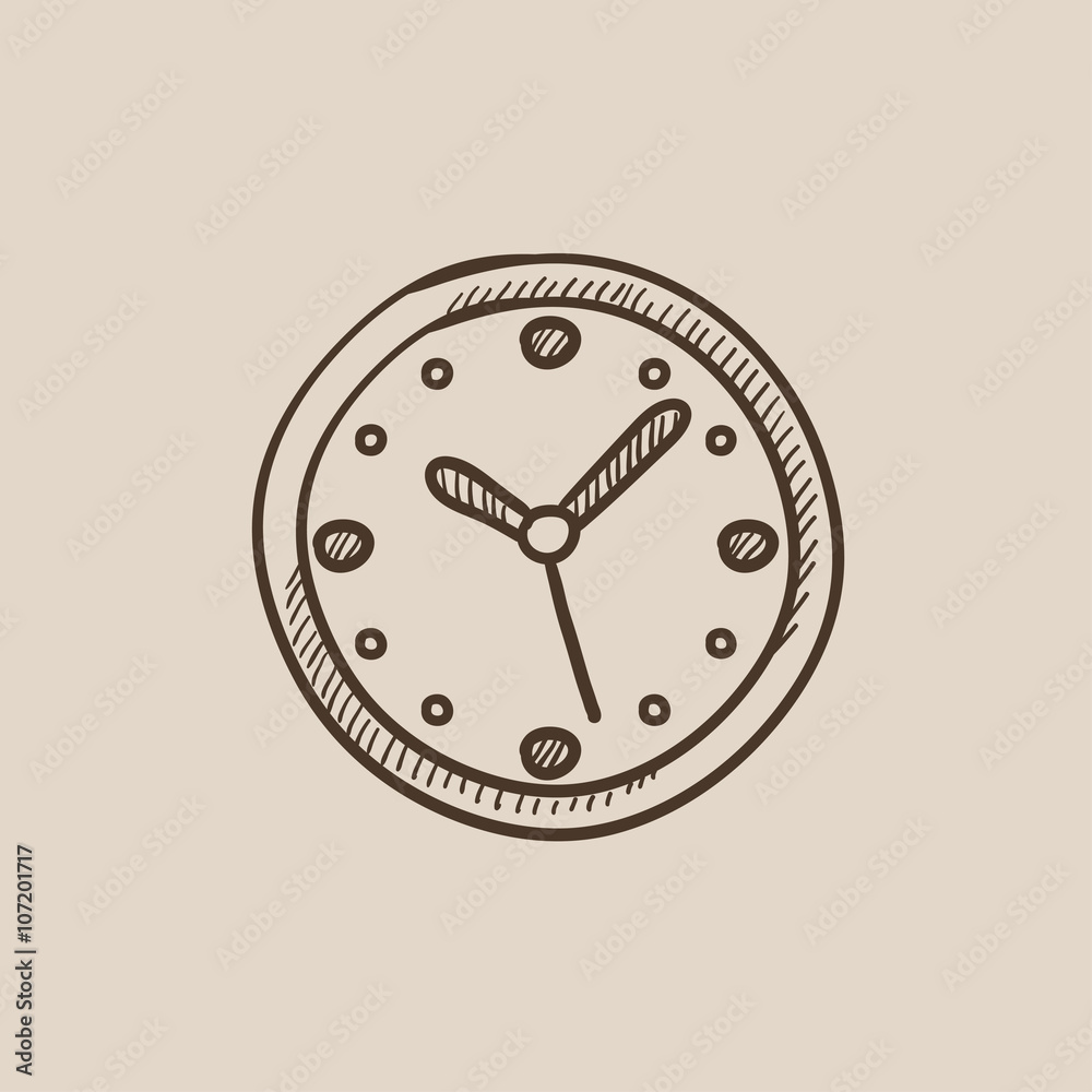 Wall clock sketch icon. Wall clock sketch icon.