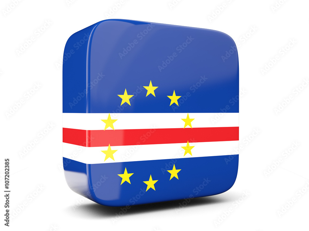 Square icon with flag of cape verde square. 3D illustration Square icon with flag of cape verde square. 3D illustration