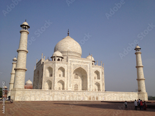 Taj Mahal is a white marble mausoleum in Agra, India