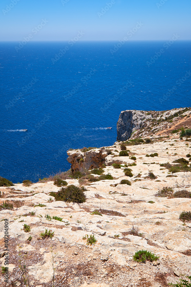 Coast of Mediterranean sea on south part of Malta island Coast of Mediterranean sea on south part of Malta island