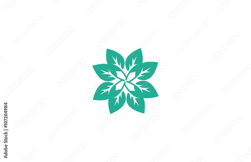 circle leaf eco green star logo