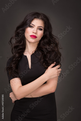 Young woman with long hair