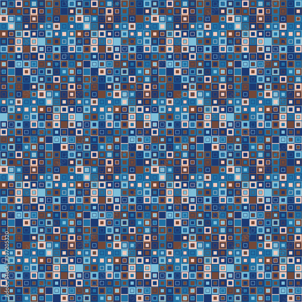 Fototapeta premium Vector seamless pattern. Consists of geometric elements.The elements have a square shape and different color. Useful as design element for texture, pattern and artistic compositions.