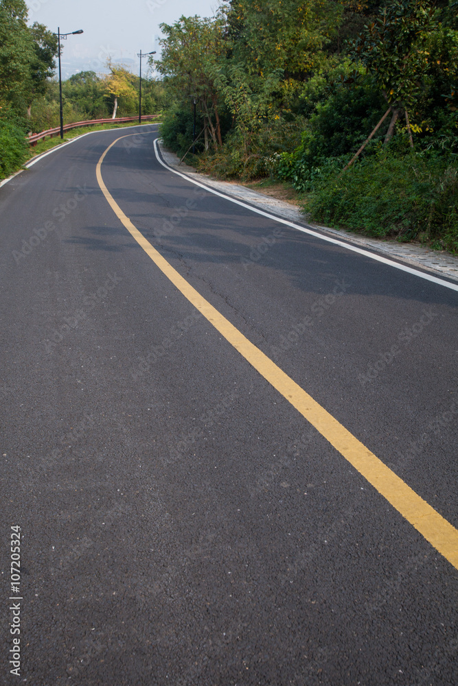 Beautiful Sun Rising Sky With Asphalt Highways Road