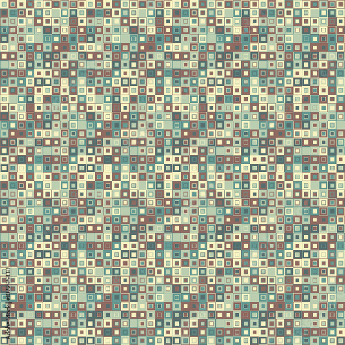 Vector seamless pattern. Consists of geometric elements.The elements have a square shape and different color. Useful as design element for texture, pattern and artistic compositions. © Anlo
