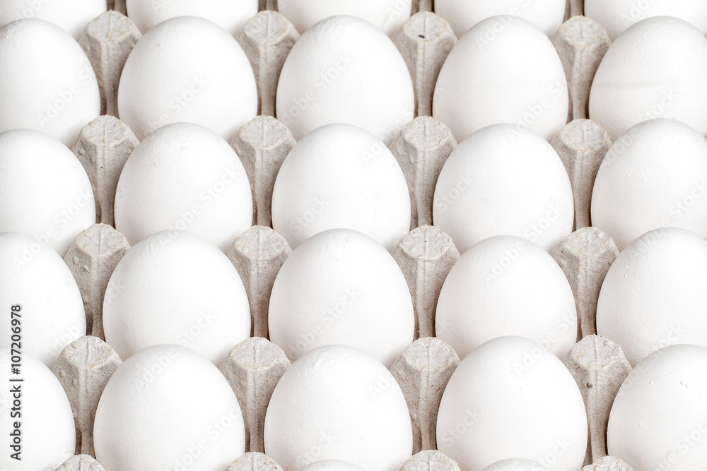 eggs in packing on a white background eggs in packing on a white background