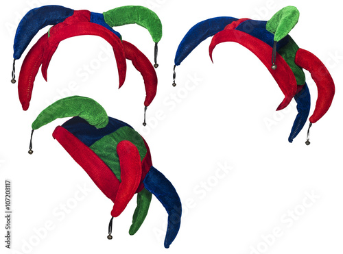Obraz na płótnie jester hat isolated on white in different angles