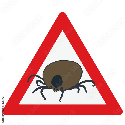 Zecke Warnschild Vektor