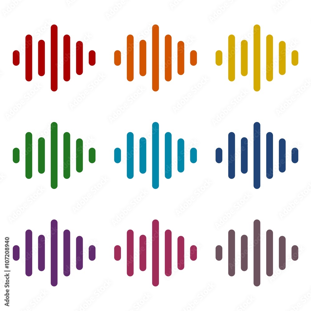 Obraz premium Audio wave icons set 