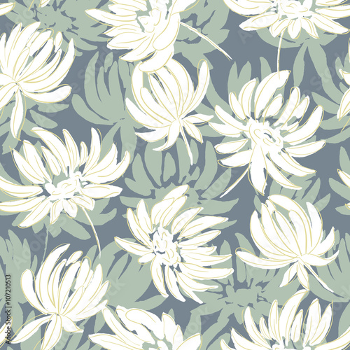 hand drawn flowers seamless pattern. Floral background for web design  greeting cards  wrapping paper