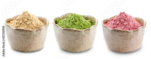 Plakat various dried plants powders