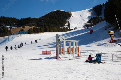 Marked ski run of La Molina, Spain photo