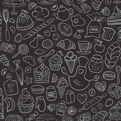 Hand drawn Bakery Seamless Pattern
