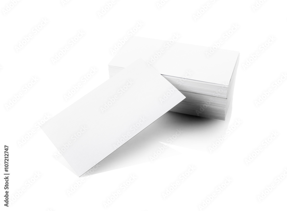 Stack of blank business cards with soft shadows. Isolated with clipping path on white background. Mockup for design presentations and portfolios. Stack of blank business cards with soft shadows. Isolated with clipping path on white background. Mockup for design presentations and portfolios.