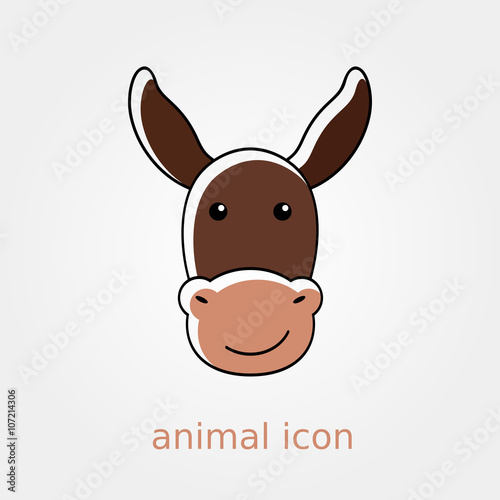 Donkey icon. Farm animal vector illustration