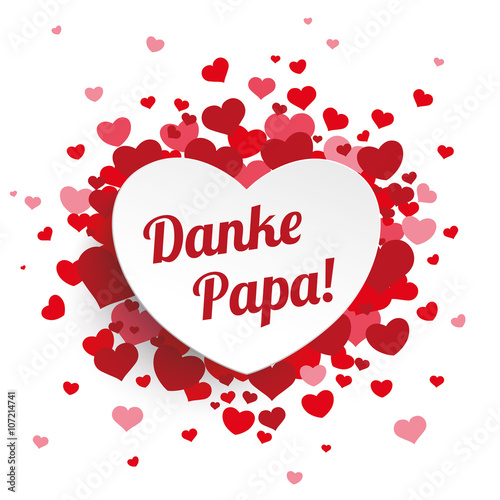 White Paper Emblem Hearts Danke Papa