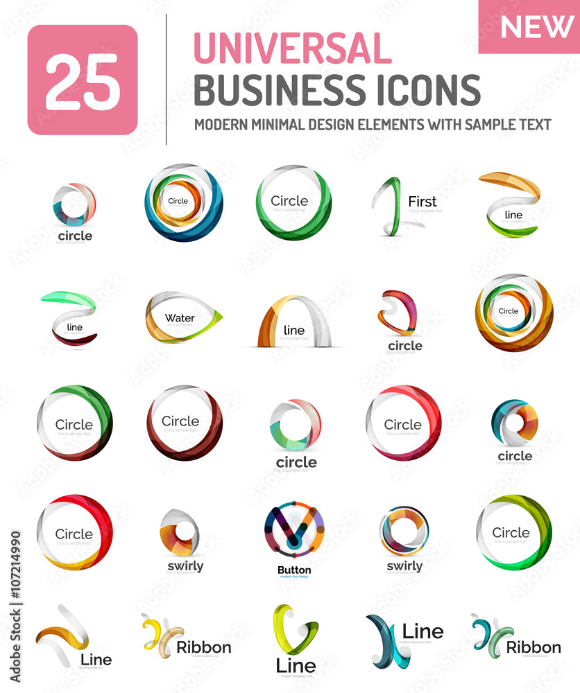 Logo collection, abstract geometric business icon set Logo collection, abstract geometric business icon set