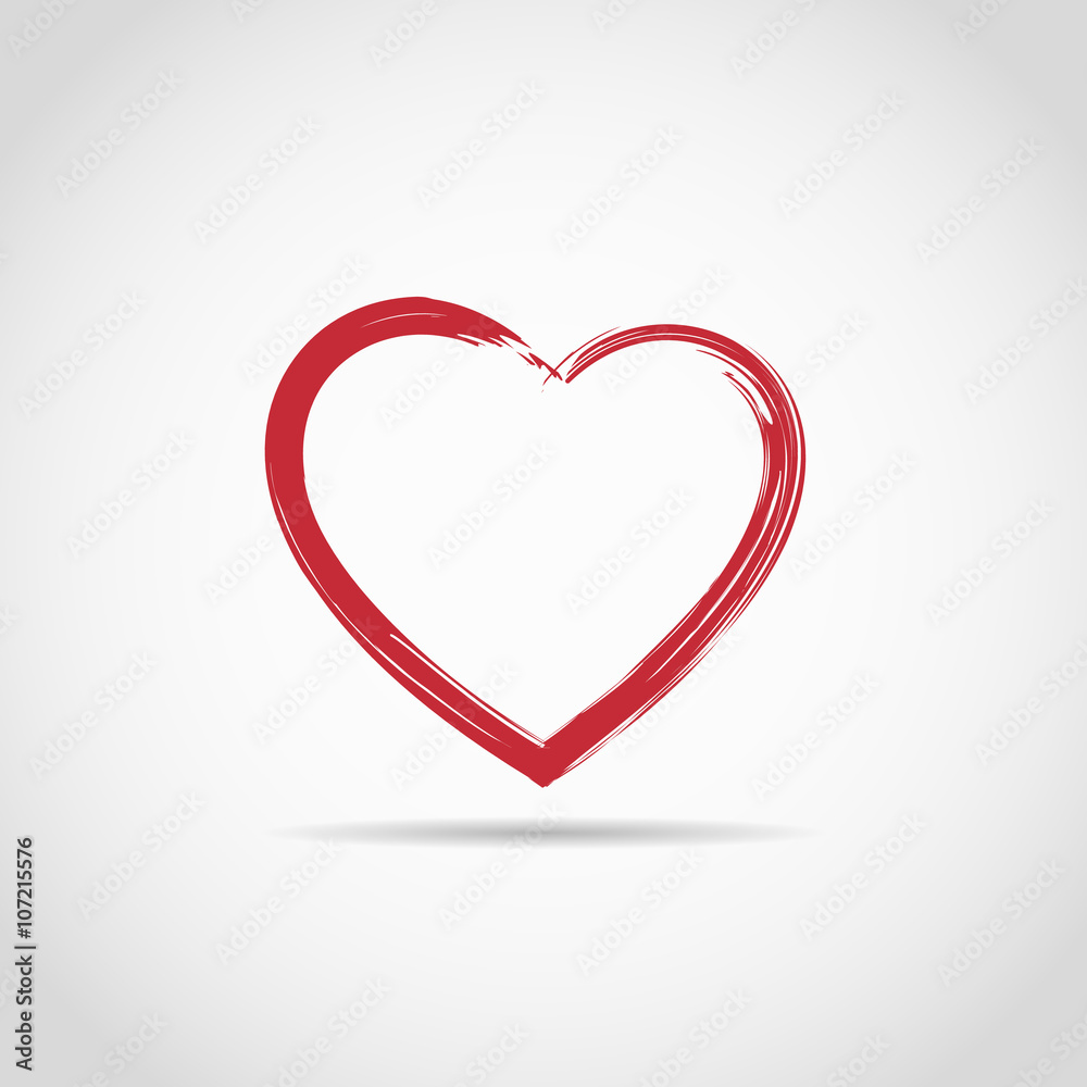 Heart painted brushes for logo