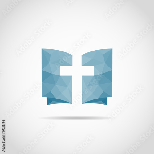 Bible Church logo. the name of the mission. Bible Society. Polygon design