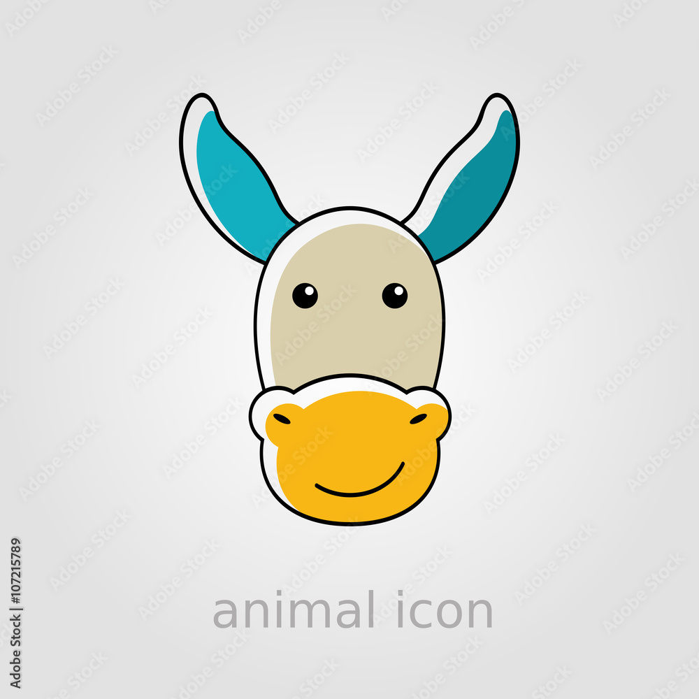 Obraz premium Donkey icon. Farm animal vector illustration