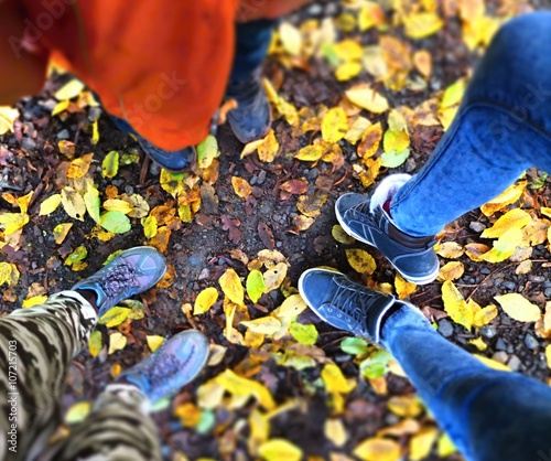 Legs of teenagers.