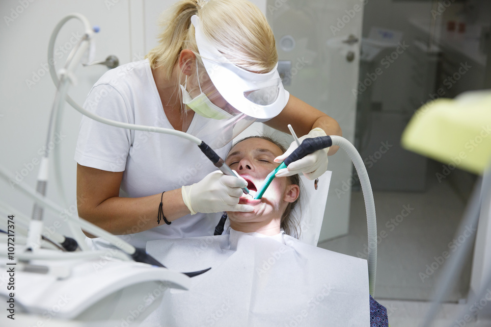 Woman at dental office