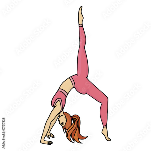 Sport girl. Girl acrobat. Girl gymnast.