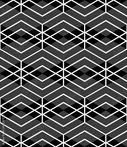 Seamless diamonds and hexagons pattern.