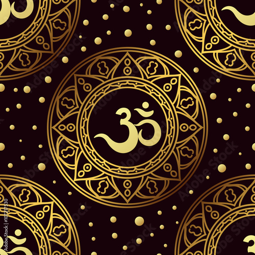 Om symbol seamless pattern.