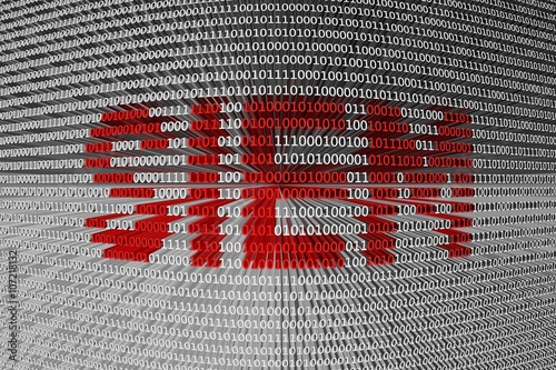 Photography SIEM in the form of binary code, 3D illustration