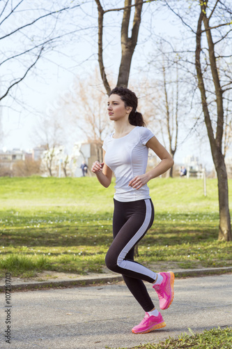 Young woman jogging outdoors