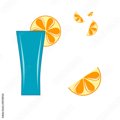 A glass with lemon slices