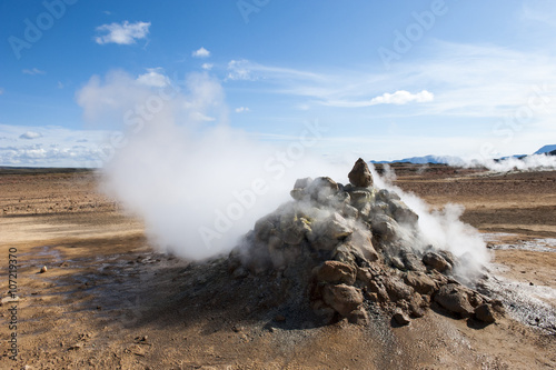 Mudpots in the geothermal area Hverir, Namafjall, Iceland