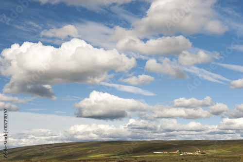Landscape with Farm and beautiful sky, Iceland