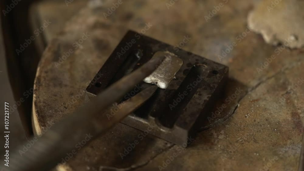 At the jeweller's workshop. Close up. Slow motion At the jeweller's workshop. Close up. Slow motion