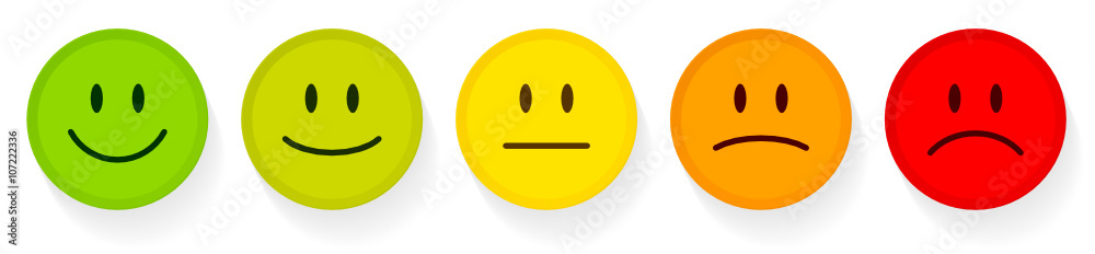 5 Smileys Mood Color Stock Vector | Adobe Stock