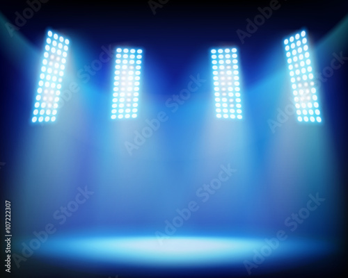 Illuminated stadium. Vector illustration.