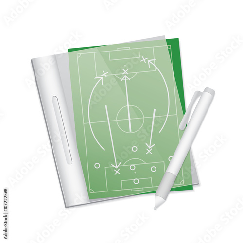 Soccer Tactic Table In Note. Vector Illustration