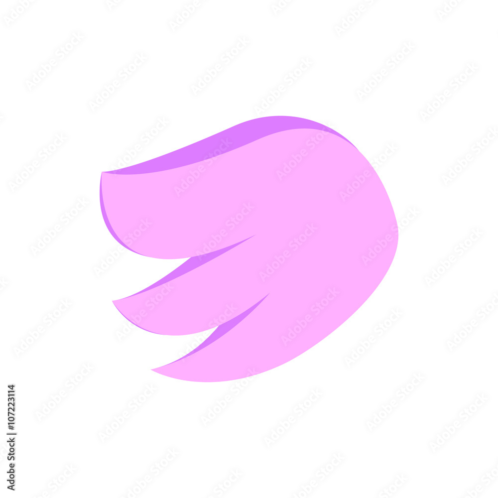 Pink simple wing icon, isometric 3d style Pink simple wing icon, isometric 3d style