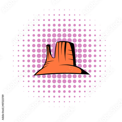 Western rocks icon, comics style