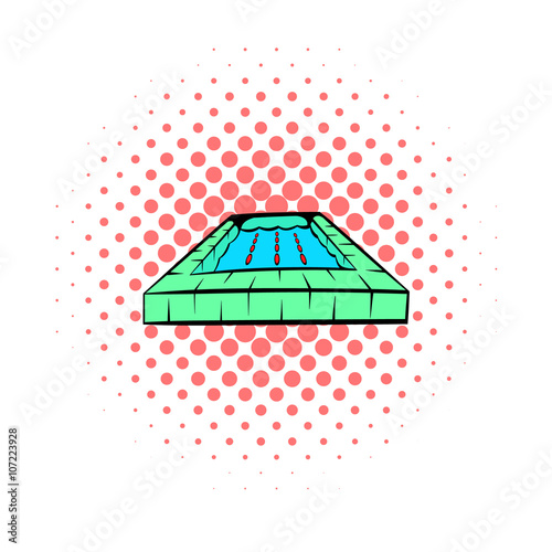 Swimming pool icon, comics style