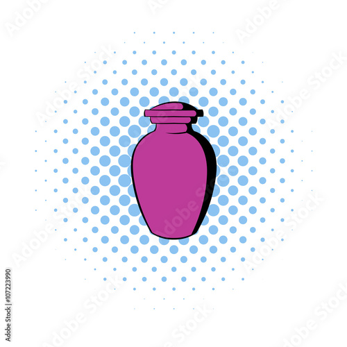 Urn for ashes icon, comics style