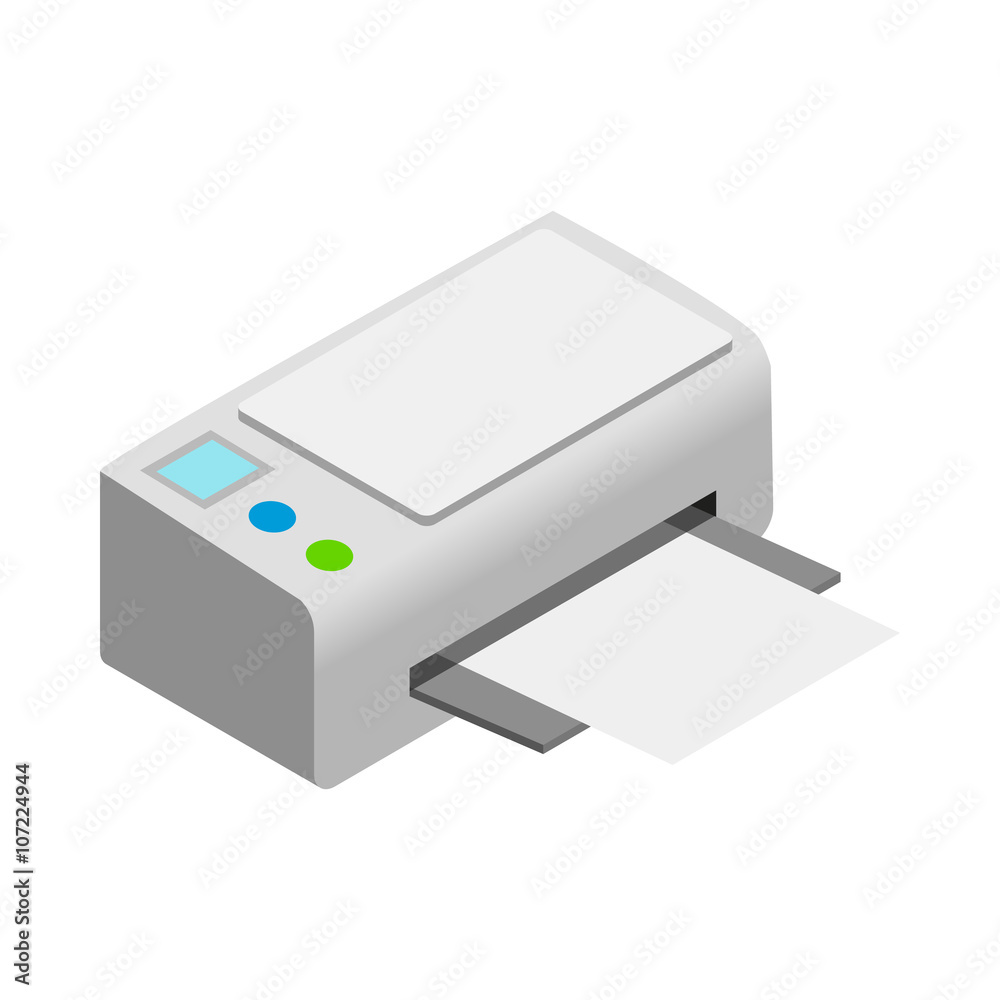 Printer icon, cartoon style Printer icon, cartoon style