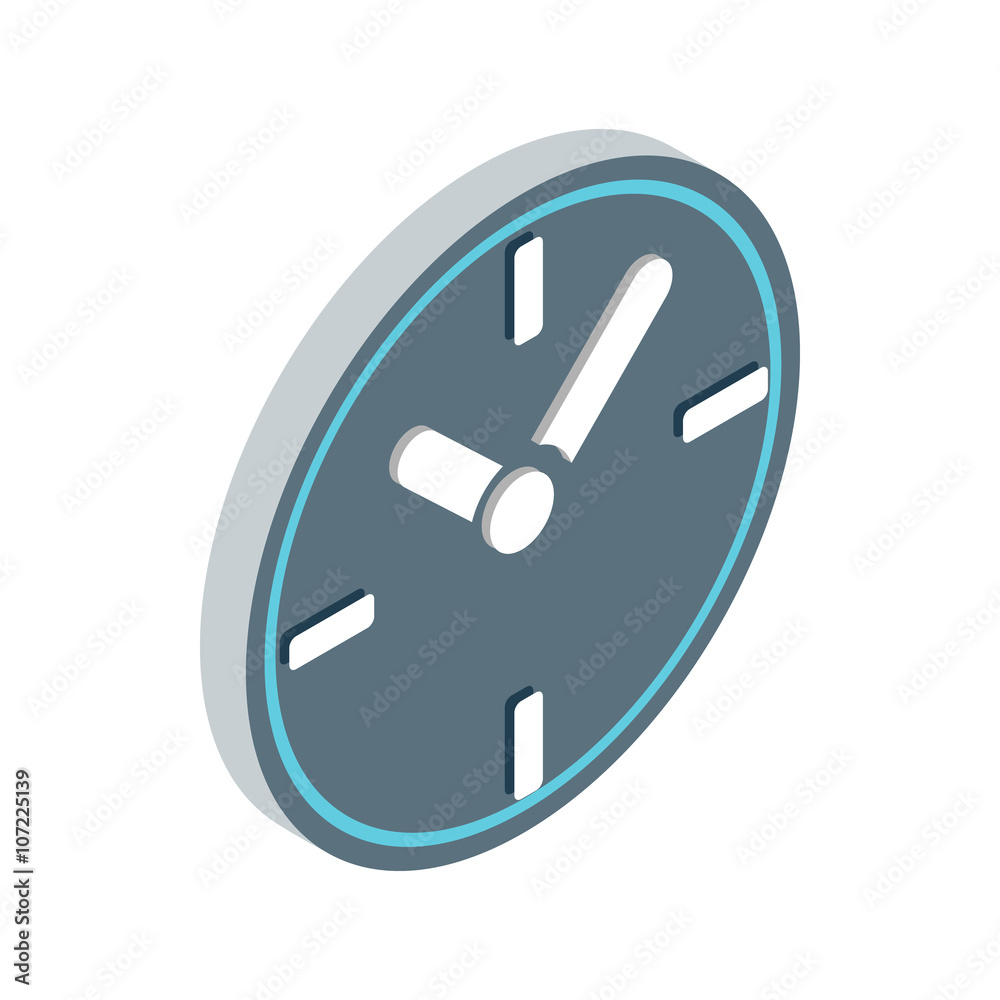 Wall clock icon, isometric 3d style Wall clock icon, isometric 3d style