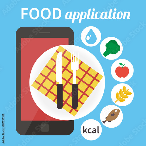 Diet food application. Calorie counter app